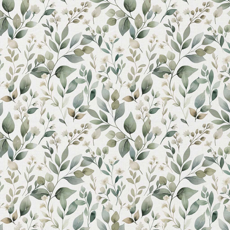 Printed Cotton LUARA White / Green